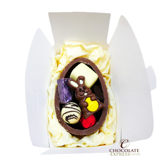 Leonidas Milk Egg Shell, 8 Assorted Chocolates & Easter Figure