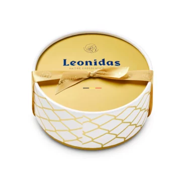 22 Assorted Leonidas Chocolates, White & Gold Gift Box