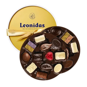 22 Assorted Leonidas Chocolates, Blue & Yellow Gift Box