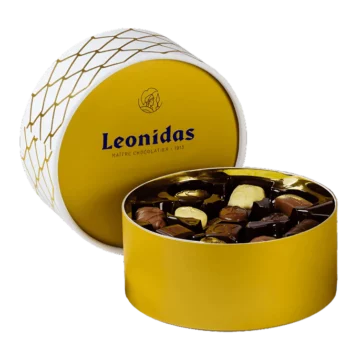 22 Assorted Leonidas Chocolates, White & Gold Gift Box