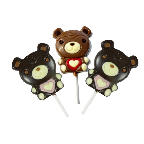 3 for 2 Love Bear Chocolate Lollys